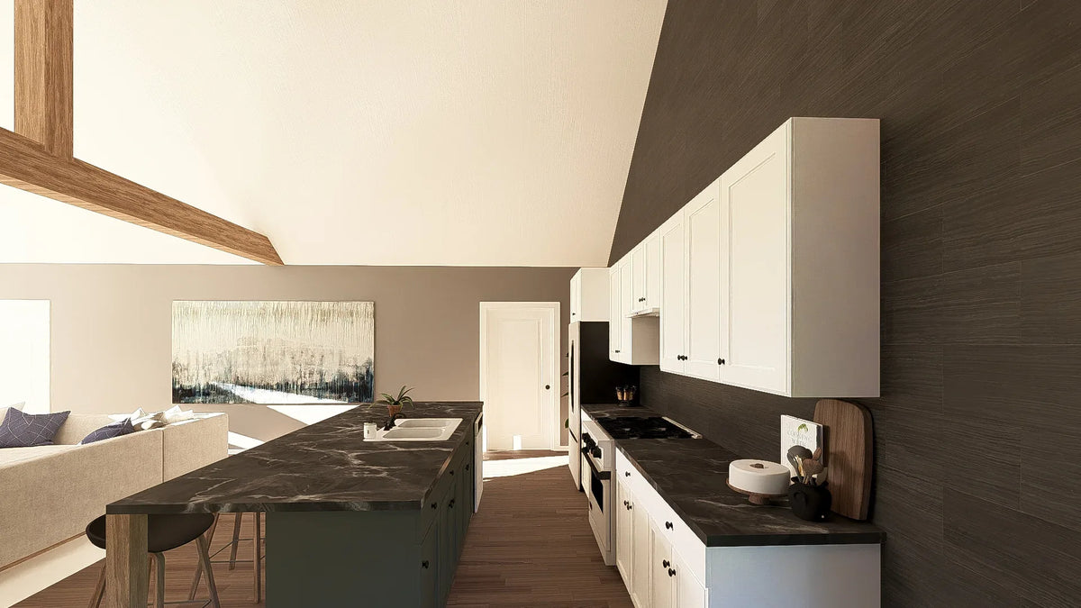 Q7566-A Modern Farmhouse Kitchen, 3 Bedrooms, 3.5 Bathrooms | Plan 25323 