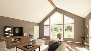 Q7566-A Modern Farmhouse Living Room, 3 Bedrooms, 3.5 Bathrooms | Plan 25323 