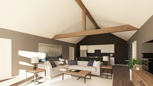 Q7566-A Modern Farmhouse Living Room, 3 Bedrooms, 3.5 Bathrooms | Plan 25323 