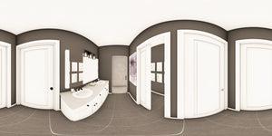 Q7566-A Modern Farmhouse Master Bath Panorama, 3 Bedrooms, 3.5 Bathrooms | Plan 25323 