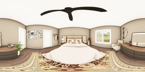 Q7566-A Modern Farmhouse Master Bedroom Panorama, 3 Bedrooms, 3.5 Bathrooms | Plan 25323 