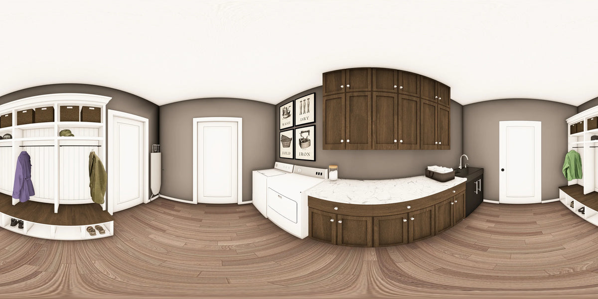 Q7566-A Modern Farmhouse Mud/Laundry Panorama, 3 Bedrooms, 3.5 Bathrooms | Plan 25323 