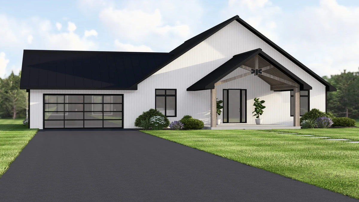 Q7492-A Contemporary House, 2 Bed, 2 Bath | Plan 25331 Exterior-3