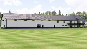 Q8417-A Barndominium House, 3 Bedrooms, 3.5 Bathrooms | 25338 House Plan Exterior-4