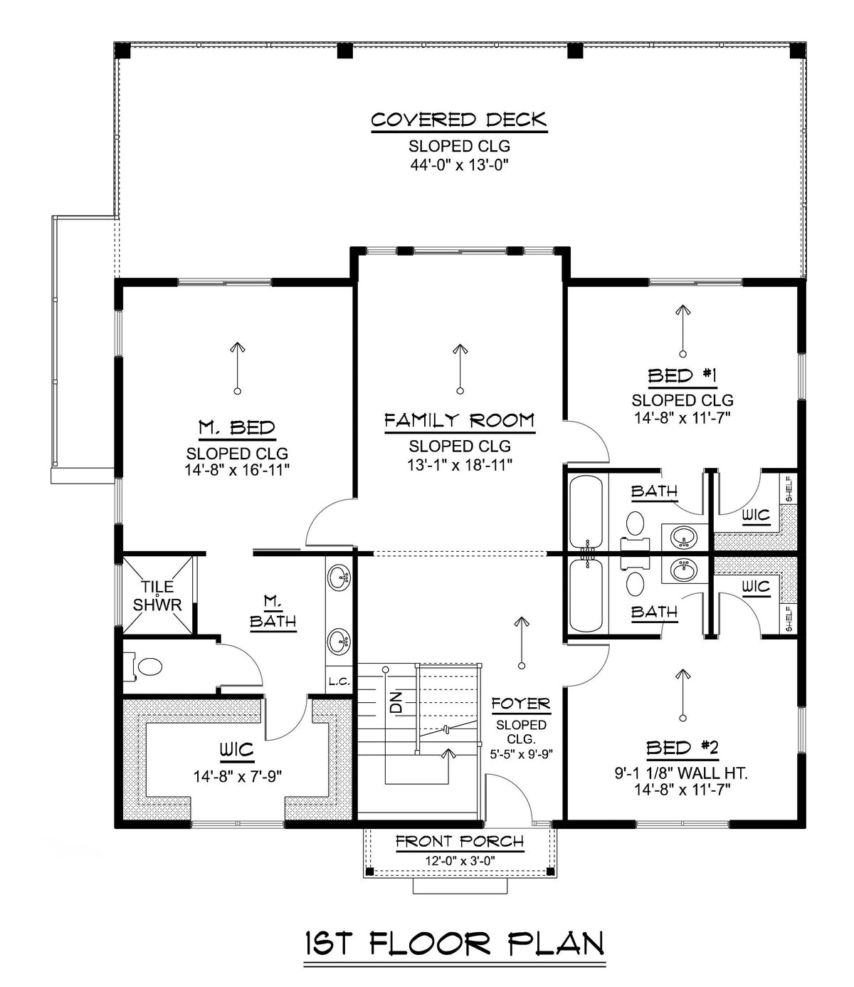 Q7475-A Hillside House, 3 Beds, 3.5 Baths | Plan 2534 First Floor Plan