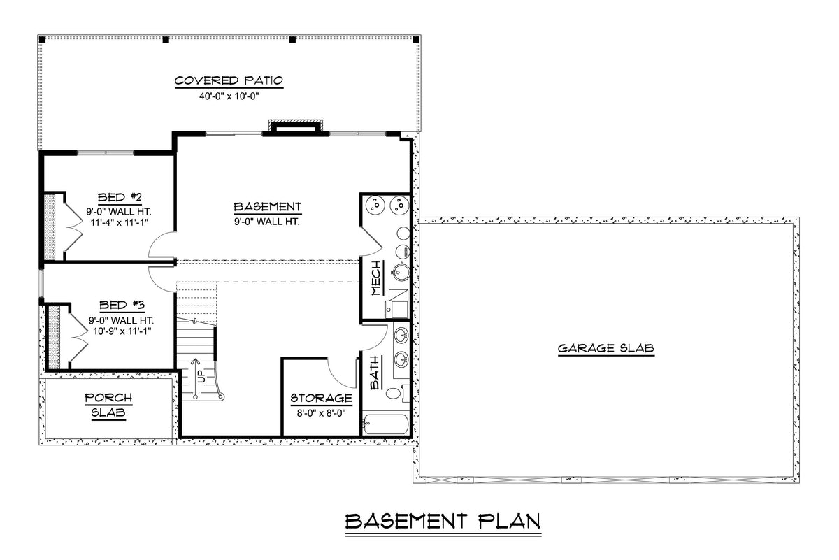 Q8444-A Contemporary House, 1 to 3 Bedrooms, 1.5 to 2.5 Bathrooms | 25342 House Plan Basement Floor Plan