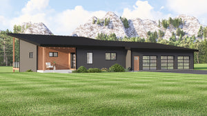 Q8444-A Contemporary House, 1 to 3 Bedrooms, 1.5 to 2.5 Bathrooms | 25342 House Plan Exterior-2
