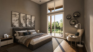 Q8444-A Contemporary House, 1 to 3 Bedrooms, 1.5 to 2.5 Bathrooms | 25342 House Plan Master Bedroom