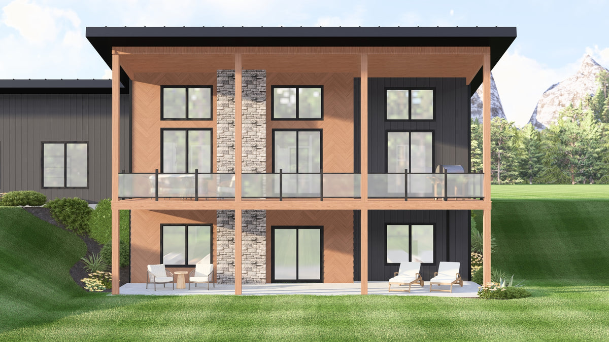 Q8444-A Contemporary House, 1 to 3 Bedrooms, 1.5 to 2.5 Bathrooms | 25342 House Plan Exterior-5