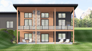 Q8444-A Contemporary House, 1 to 3 Bedrooms, 1.5 to 2.5 Bathrooms | 25342 House Plan Exterior-5