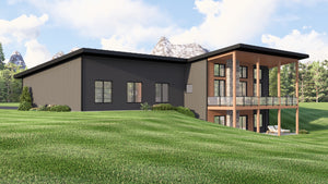 Q8444-A Contemporary House, 1 to 3 Bedrooms, 1.5 to 2.5 Bathrooms | 25342 House Plan Exterior-7