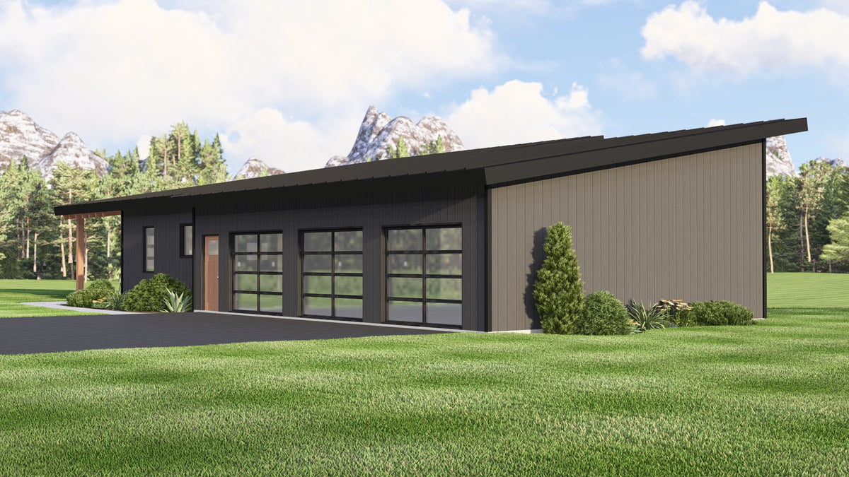 Q8444-A Contemporary House, 1 to 3 Bedrooms, 1.5 to 2.5 Bathrooms | 25342 House Plan Exterior-8