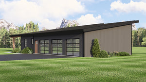 Q8444-A Contemporary House, 1 to 3 Bedrooms, 1.5 to 2.5 Bathrooms | 25342 House Plan Exterior-8