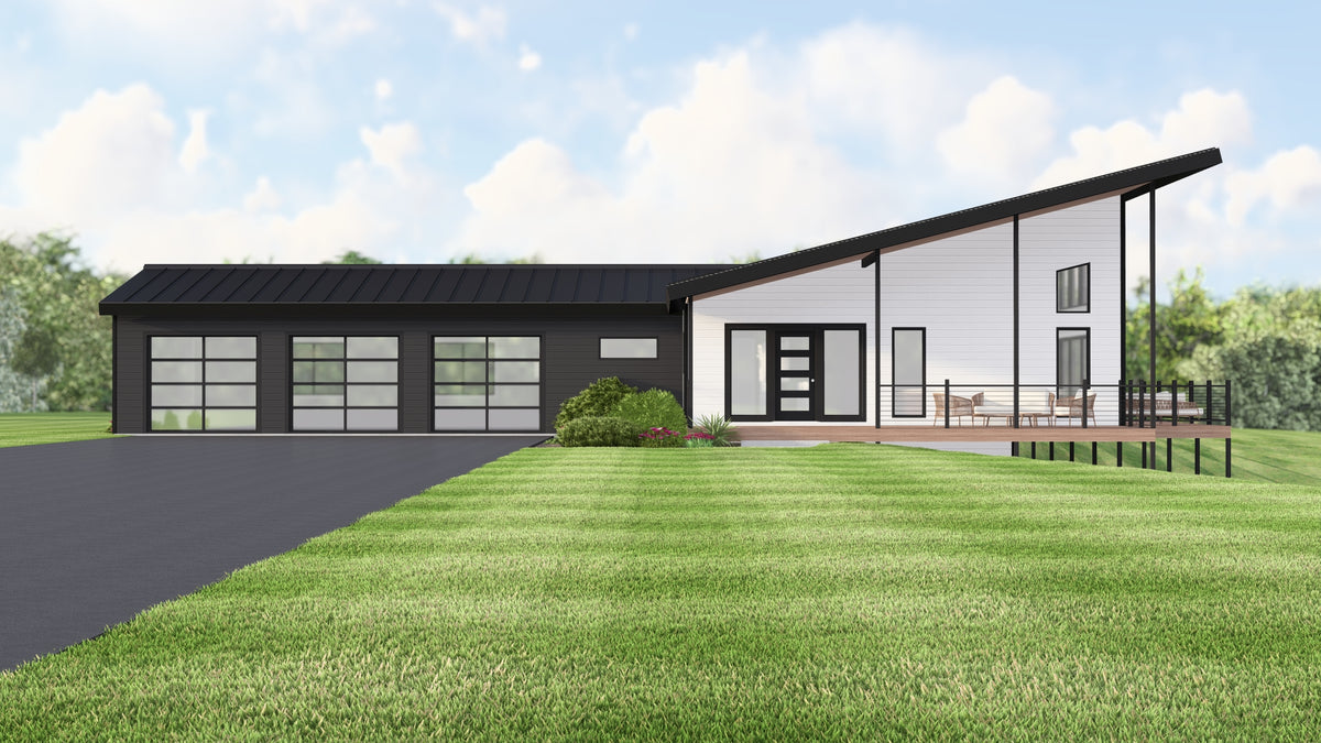 Q7987-A Contemporary House, 1 to 3 Bedrooms, 2 to 3 Bathrooms | Plan 25346 Exterior