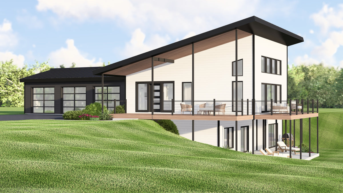 Q7987-A Contemporary House, 1 to 3 Bedrooms, 2 to 3 Bathrooms | Plan 25346 Exterior-2