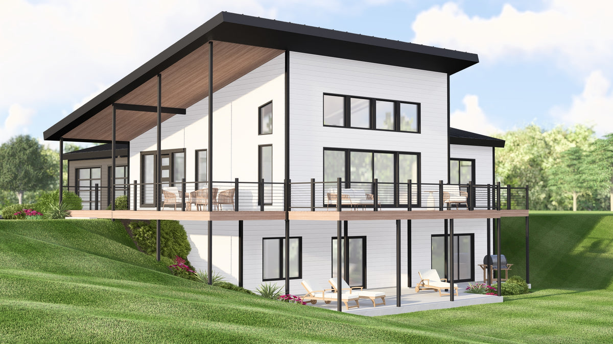 Q7987-A Contemporary House, 1 to 3 Bedrooms, 2 to 3 Bathrooms | Plan 25346 Exterior-7