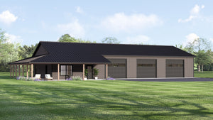 Q7787-A Barndominium House, 2 Bedrooms, 1 Bathroom | Plan 25348 Exterior