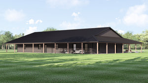 Q7787-A Barndominium House, 2 Bedrooms, 1 Bathroom | Plan 25348 Exterior-4