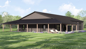 Q7787-A Barndominium House, 2 Bedrooms, 1 Bathroom | Plan 25348 Exterior-5