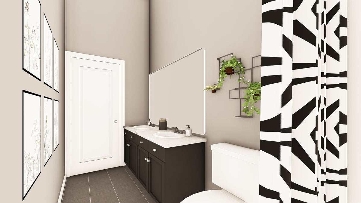 Q7787-A Barndominium House Bathroom, 2 Bedrooms, 1 Bathroom | Plan 25348 