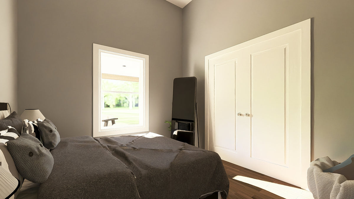 Q7787-A Barndominium House Bedroom, 2 Bedrooms, 1 Bathroom | Plan 25348 