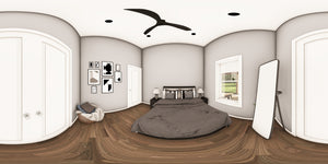 Q7787-A Barndominium House Bedroom Panorama, 2 Bedrooms, 1 Bathroom | Plan 25348 
