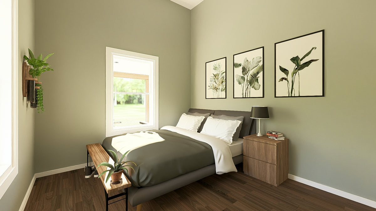 Q7787-A Barndominium House Bedroom, 2 Bedrooms, 1 Bathroom | Plan 25348 