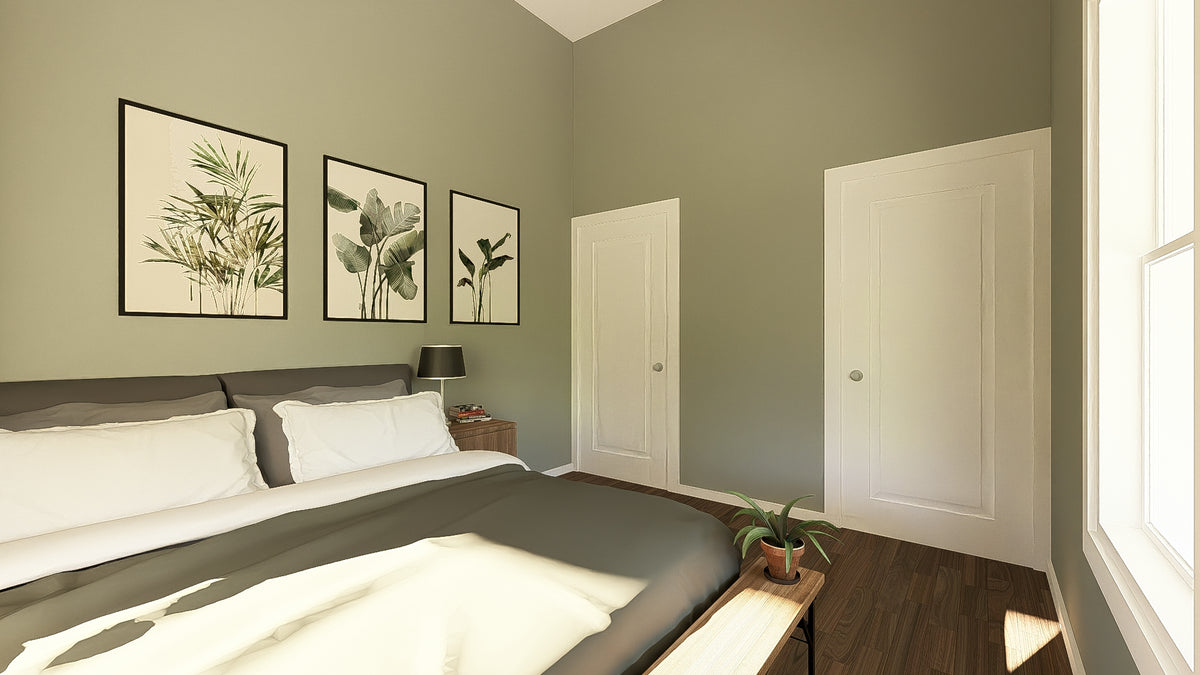 Q7787-A Barndominium House Bedroom, 2 Bedrooms, 1 Bathroom | Plan 25348 
