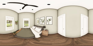 Q7787-A Barndominium House Bedroom Panorama, 2 Bedrooms, 1 Bathroom | Plan 25348 
