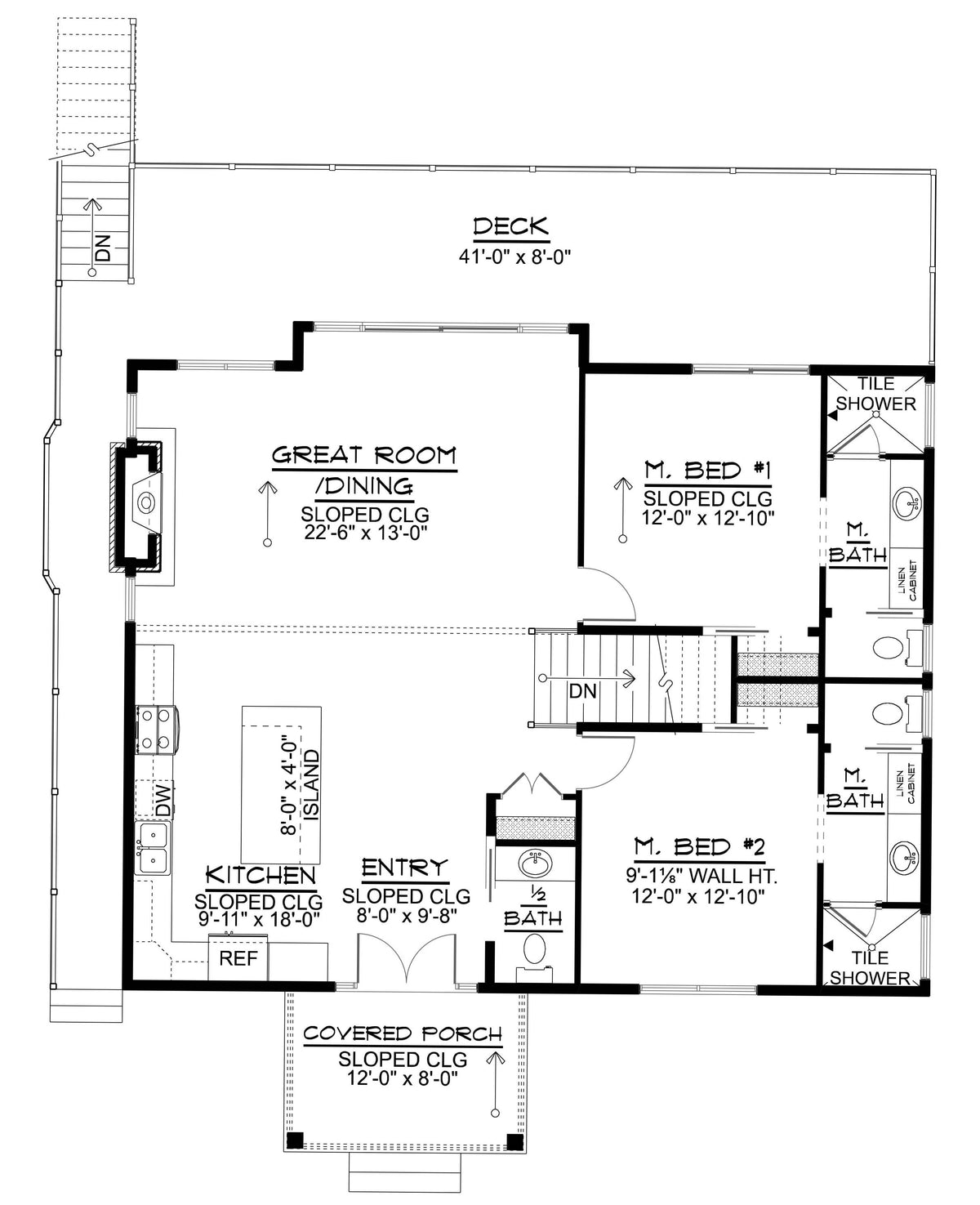 Q8445-A Contemporary House, 2 to 4 Bedrooms, 2.5 to 4.5 Bathrooms | 25356 House Plan First Floor Plan