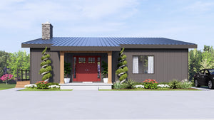 Q8445-A Contemporary House, 2 to 4 Bedrooms, 2.5 to 4.5 Bathrooms | 25356 House Plan Exterior-2