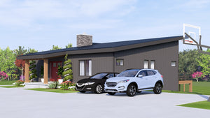Q8445-A Contemporary House, 2 to 4 Bedrooms, 2.5 to 4.5 Bathrooms | 25356 House Plan Exterior-3
