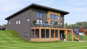 Q8445-A Contemporary House, 2 to 4 Bedrooms, 2.5 to 4.5 Bathrooms | 25356 House Plan Exterior-4