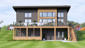 Q8445-A Contemporary House, 2 to 4 Bedrooms, 2.5 to 4.5 Bathrooms | 25356 House Plan Exterior-5