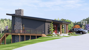 Q8445-A Contemporary House, 2 to 4 Bedrooms, 2.5 to 4.5 Bathrooms | 25356 House Plan Exterior-7