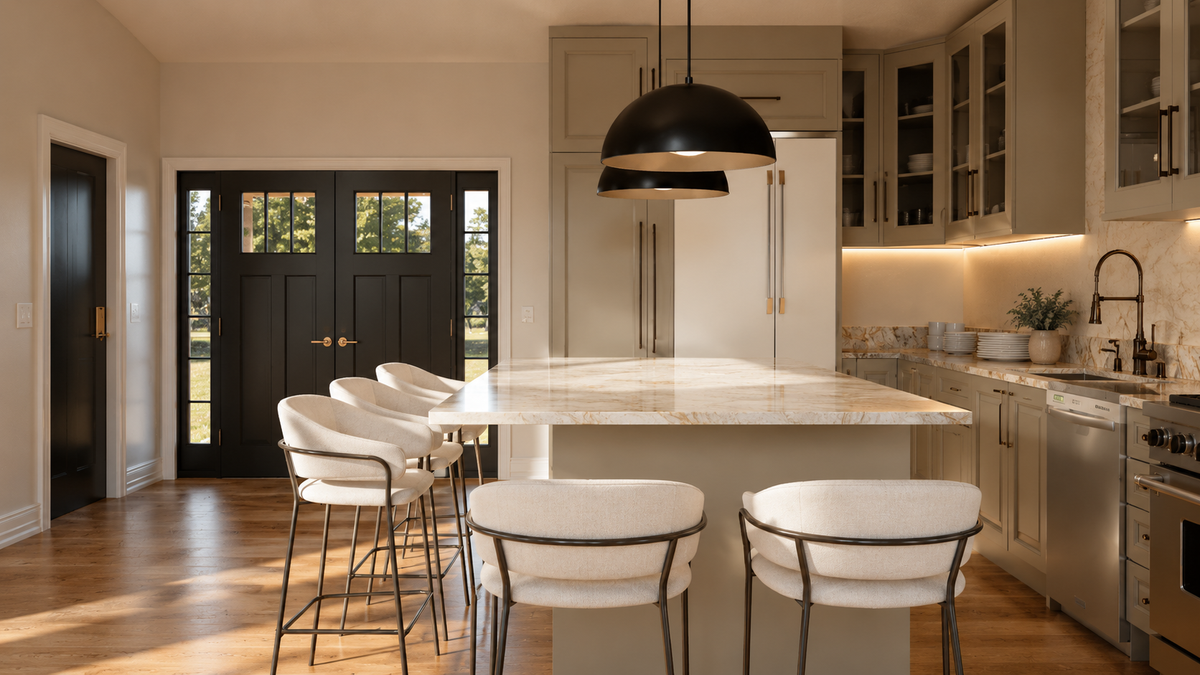 Q8445-A Contemporary House, 2 to 4 Bedrooms, 2.5 to 4.5 Bathrooms | 25356 House Plan Kitchen
