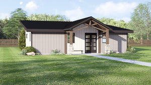 Q7627-A Contemporary House, 2 Bedroom, 2 Bathrooms | Plan 25366 Exterior