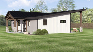 Q7627-A Contemporary House, 2 Bedroom, 2 Bathrooms | Plan 25366 Exterior-2