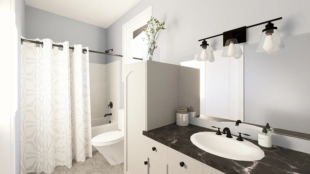 Q7627-A Contemporary House Bathroom, 2 Bedroom, 2 Bathrooms | Plan 25366