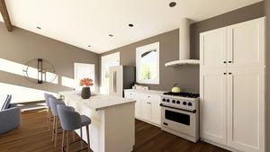 Q7627-A Contemporary House Kitchen, 2 Bedroom, 2 Bathrooms | Plan 25366