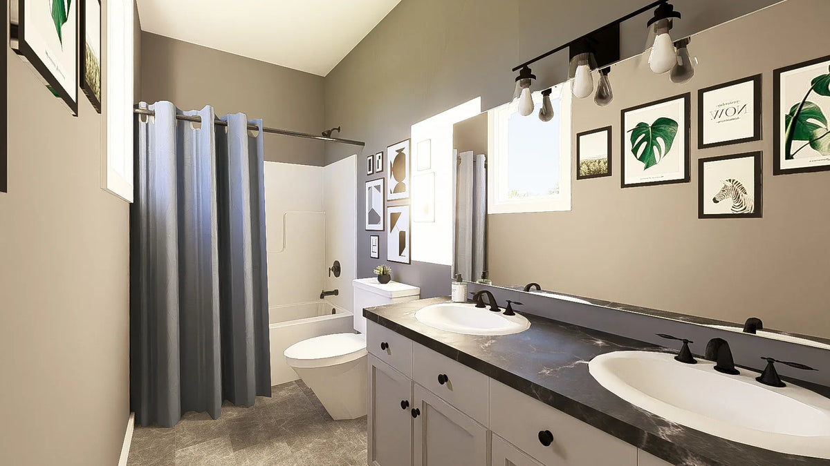 Q7627-A Contemporary House Master Bathroom, 2 Bedroom, 2 Bathrooms | Plan 25366