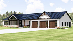 Q8418-A Modern Farmhouse, 3 Bedrooms, 2 Bathrooms | 25380 House Plan Exterior-2