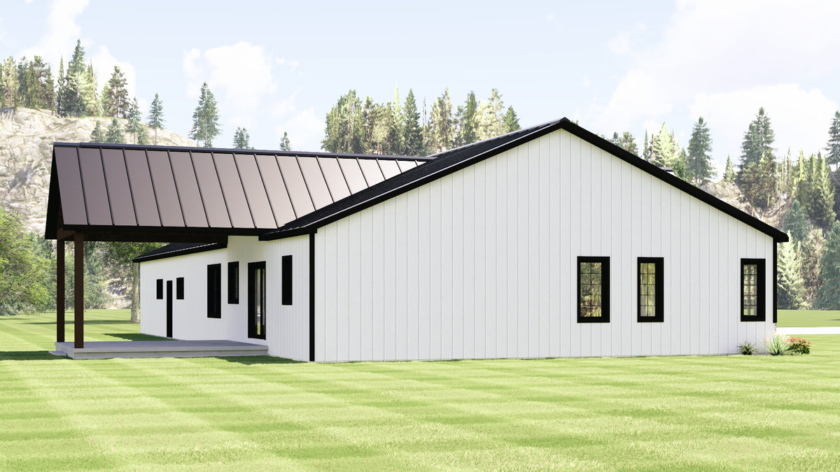 Q8418-A Modern Farmhouse, 3 Bedrooms, 2 Bathrooms | 25380 House Plan Exterior-3