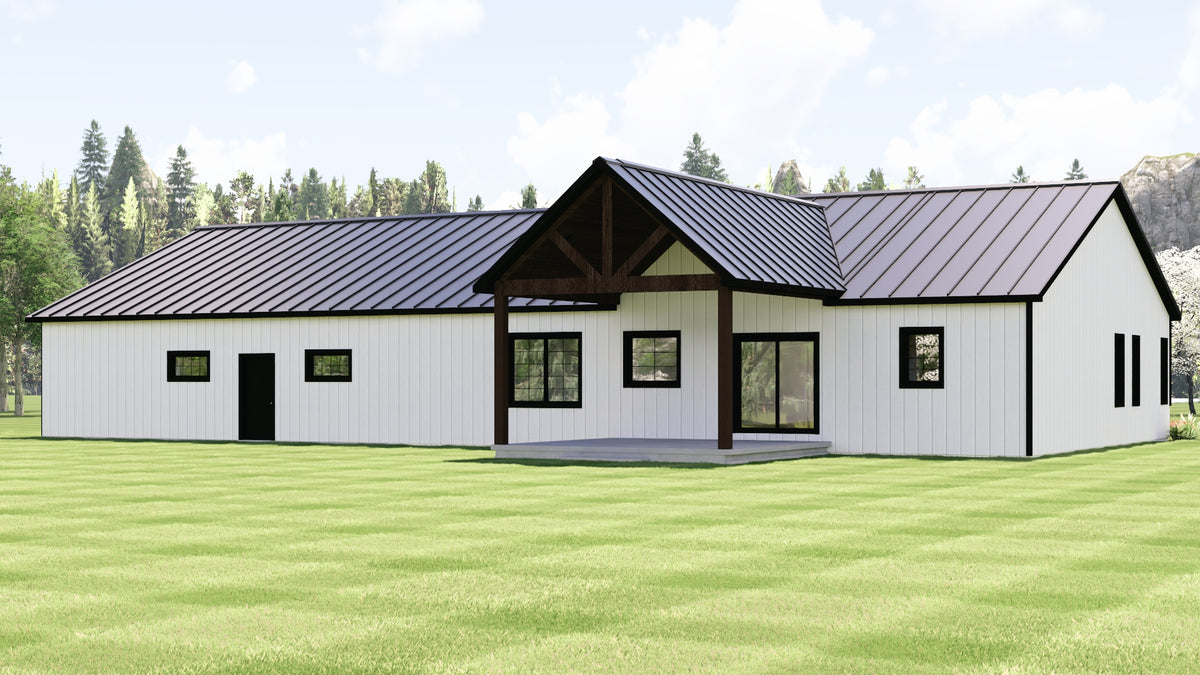 Q8418-A Modern Farmhouse, 3 Bedrooms, 2 Bathrooms | 25380 House Plan Exterior-4