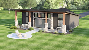 Q8411-A Modern Farmhouse, 2 Bedrooms, 2.5 Bathrooms | 25395 House Plan Exterior-3