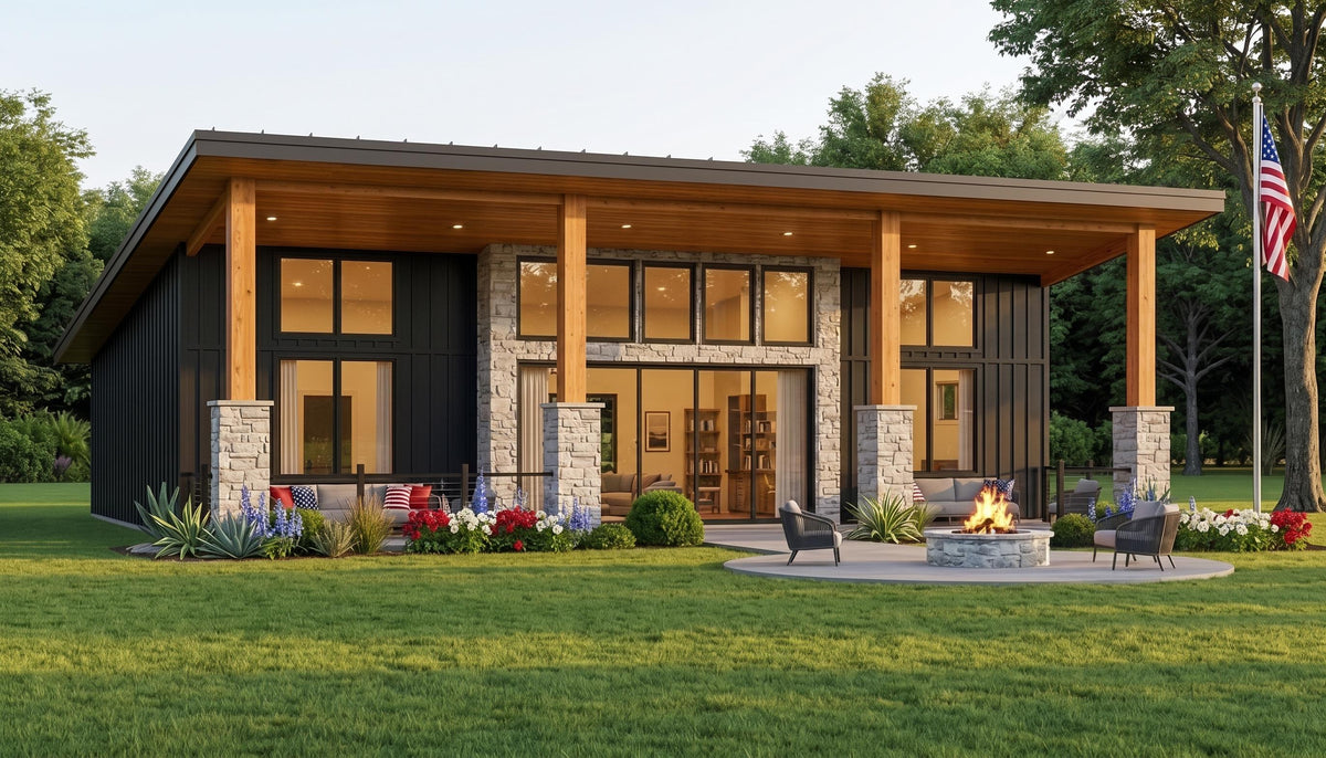 Q8411-A Modern Farmhouse, 2 Bedrooms, 2.5 Bathrooms | 25395 House Plan Exterior-2