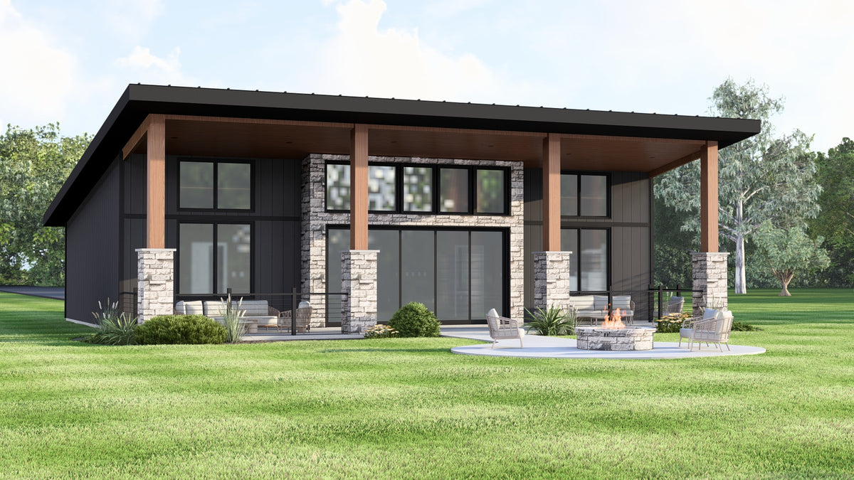 Q8411-A Modern Farmhouse, 2 Bedrooms, 2.5 Bathrooms | 25395 House Plan Exterior-5
