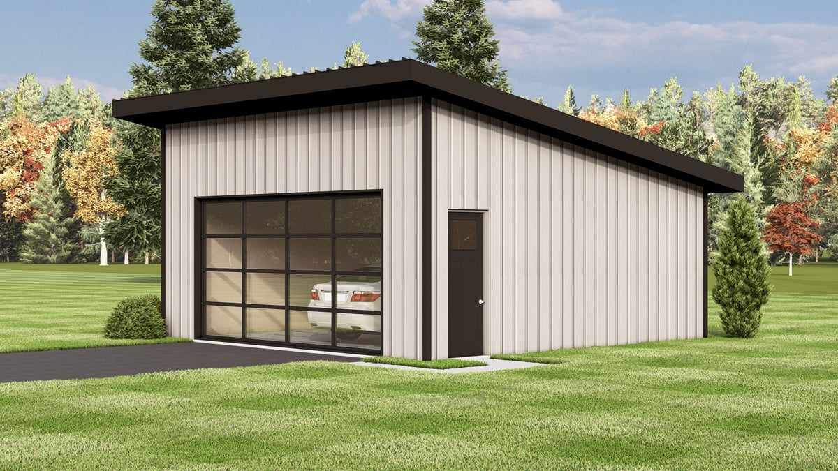 Q8420-A Contemporary Garage | 25397 Garage Plan Exterior-3