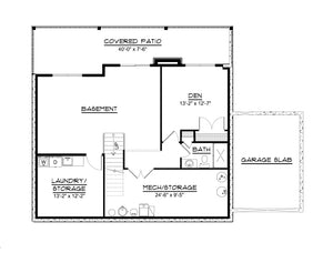 Q8413-A Modern Mountain House Basement Floor Plan, 2 Bedrooms, 2 Bathrooms | 25400 House Plan 