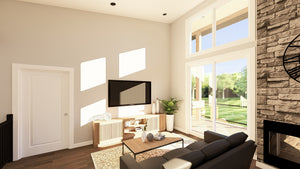 Q8413-A Modern Mountain House, 2 Bedrooms, 2 Bathrooms | 25400 House Plan Great Room